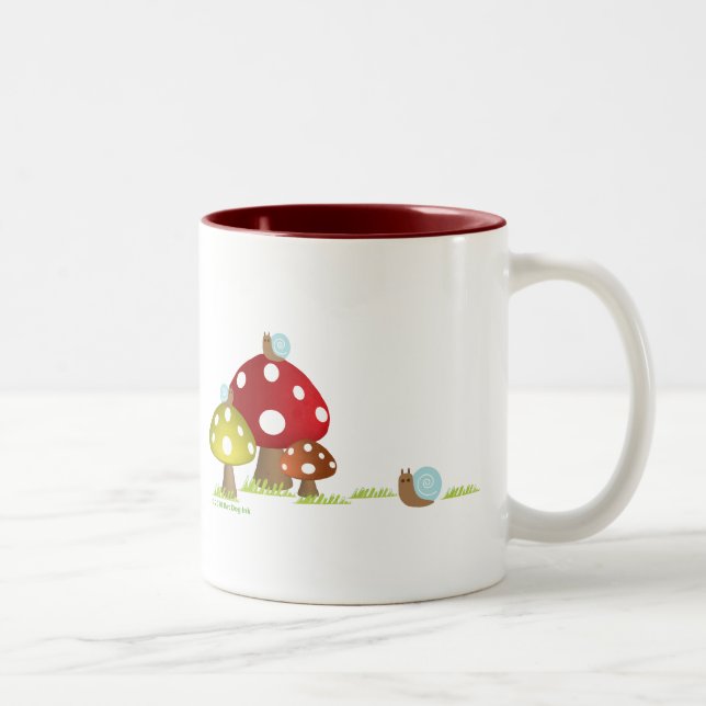 Snails and Mushrooms Mug (Right)