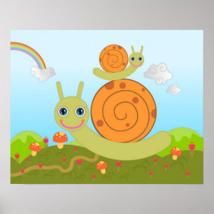 snails and mushrooms poster
