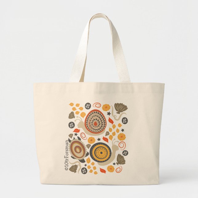 Snails and turtle contemporary textile pattern Bag (Front)