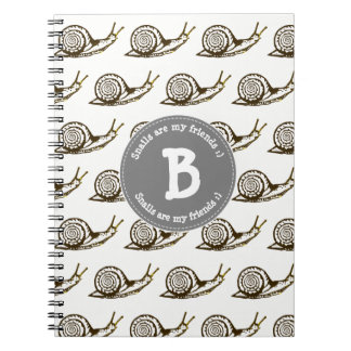 Snails are my Friends Monogram Notebook