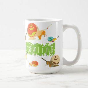 snails crawling coffee mug