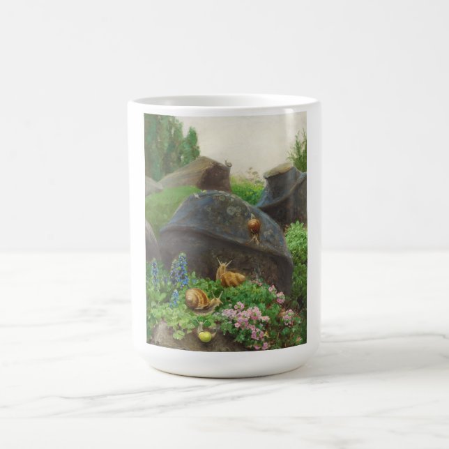Snails in a Rock Garden (by H.A. Brendekilde) Coffee Mug (Center)