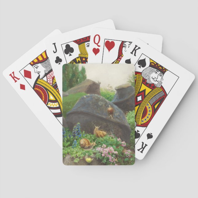 Snails in a Rock Garden (by H.A. Brendekilde) Playing Cards (Back)