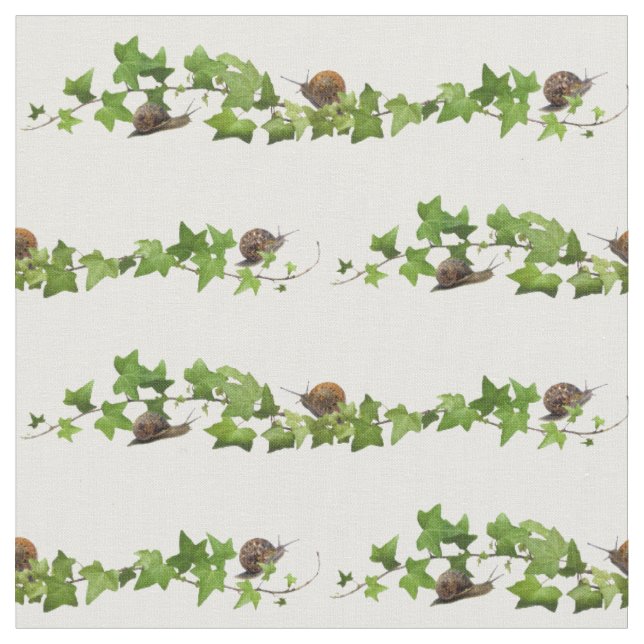 Snails in Ivy Fabric (Close Up)