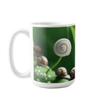 Snails lined up on green plants