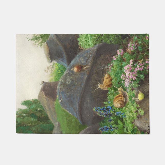 Snails on a Rock Garden (by H.A. Brendekilde) Doormat (Front)