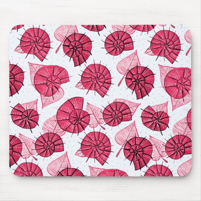 Snails Pattern Cute Nature Lover Pink Mouse Pad (Front)