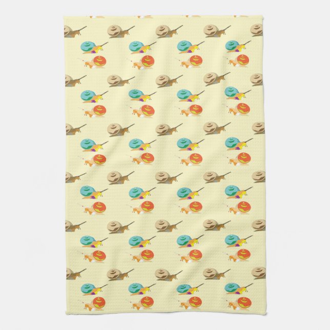 snails pattern kitchen towel (Vertical)