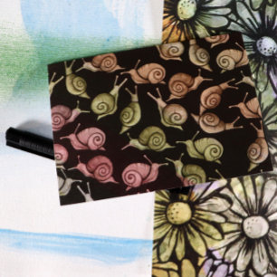 Snails retro brown nature lovers snail pattern   card