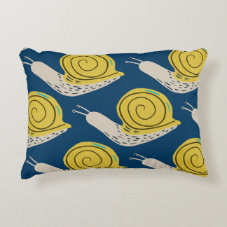 Snails silhouettes: yellow, pink pattern. accent pillow