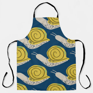 Snails silhouettes: yellow, pink pattern. apron
