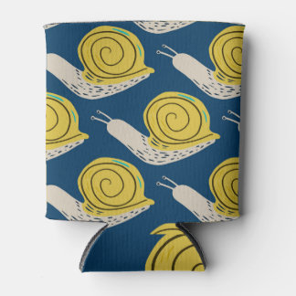 Snails silhouettes: yellow, pink pattern. can cooler