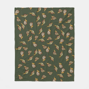 Snails Snail Love cute nature art Fleece Blanket