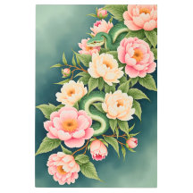 Snake and Peonies Floral Arrangement