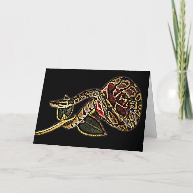 Snake and Rose Greeting Card (Front)