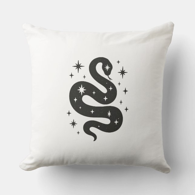 Snake and Stars Throw Pillow (Front)