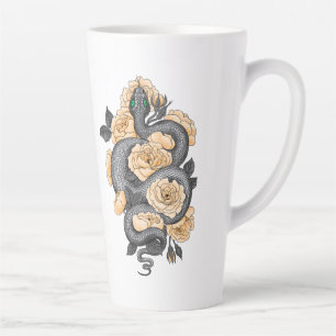 Snake and yellow roses latte mug