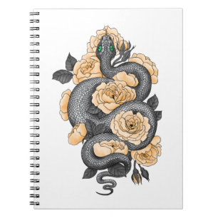 Snake and yellow roses notebook