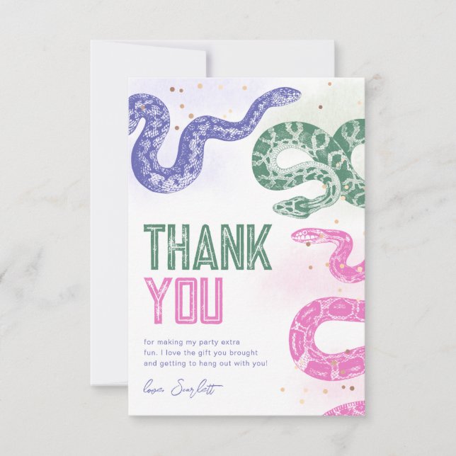 Snake Anniversaire Fête Merci Cartes (Devant)