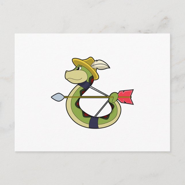 Snake as Archer with Bow & Arrow Postcard (Front)
