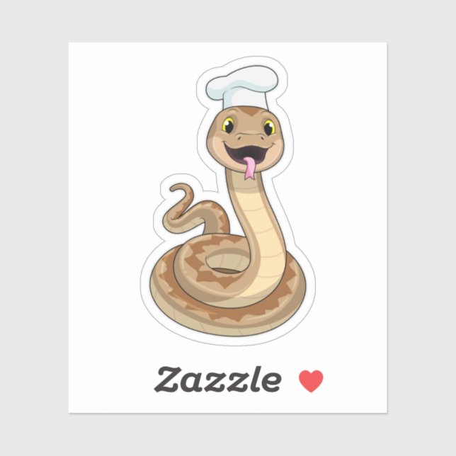Snake as Cook with Chef hat (Sheet)