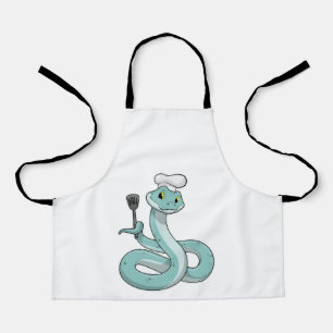 Snake as Cook with Chef hat Apron