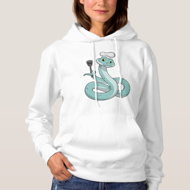 Snake as Cook with Chef hat Hoodie (Front)