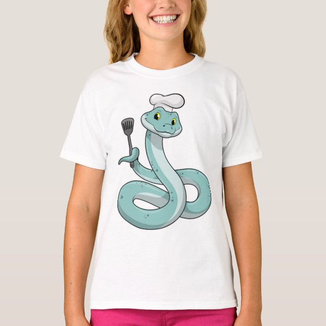 Snake as Cook with Chef hat T-Shirt (Front)