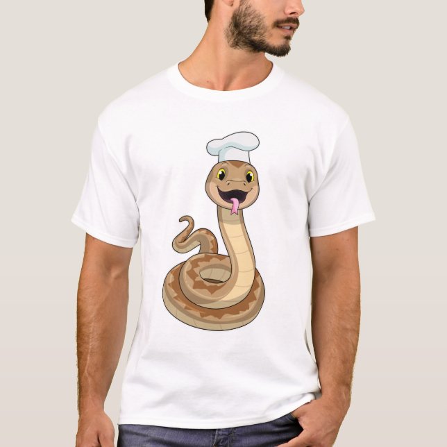 Snake as Cook with Chef hat T-Shirt (Front)