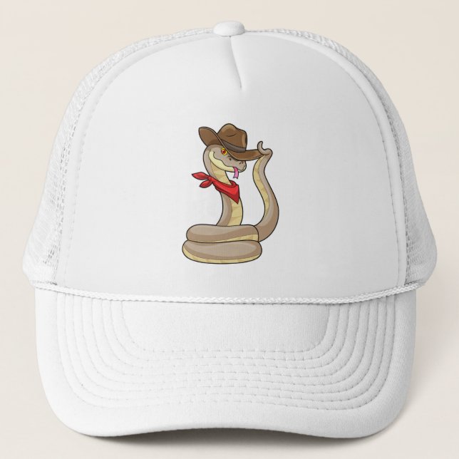 Snake as Cowboy with Scarf Trucker Hat (Front)
