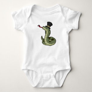Snake as Gentleman & Hat Baby Bodysuit