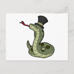 Snake as Gentleman & Hat Postcard