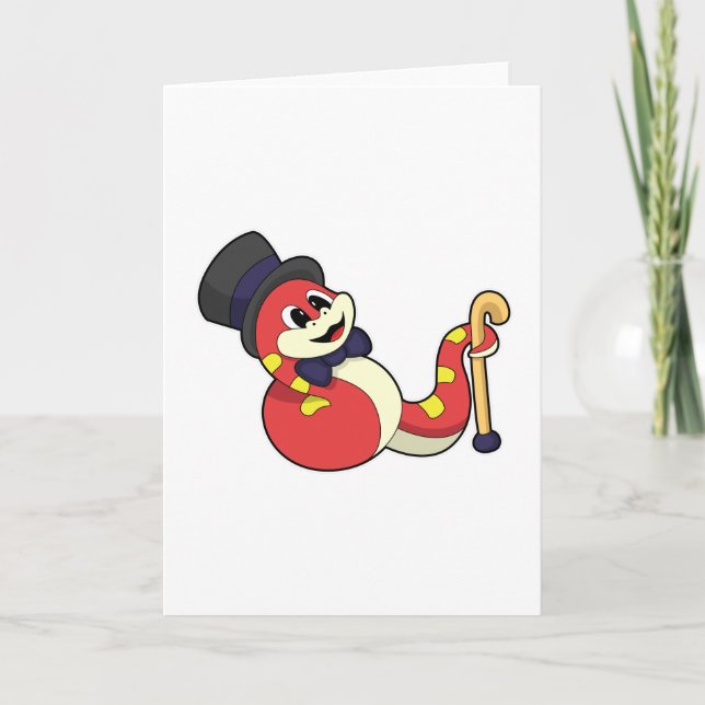 Snake as Groom with Hat Card (Front)