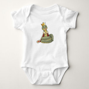 Snake as King with Crown Baby Bodysuit