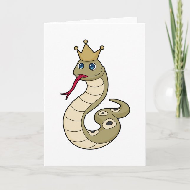 Snake as King with Crown Card (Front)