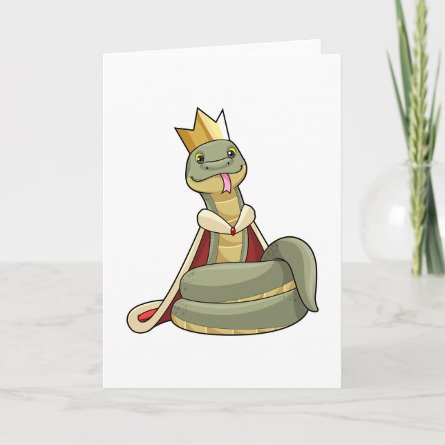 Snake as King with Crown Card (Front)