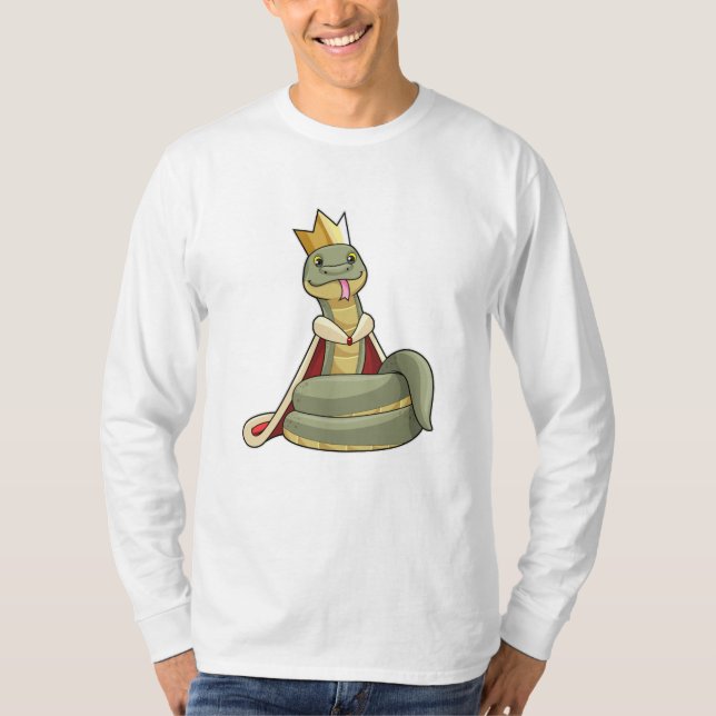 Snake as King with Crown T-Shirt (Front)