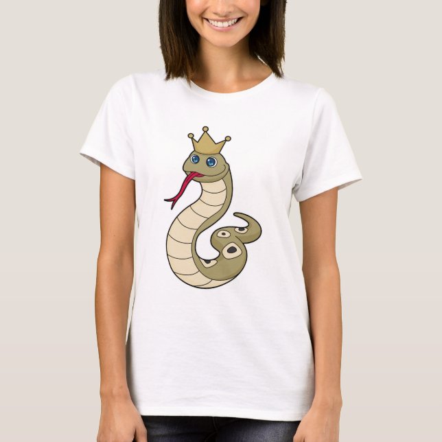 Snake as King with Crown T-Shirt (Front)