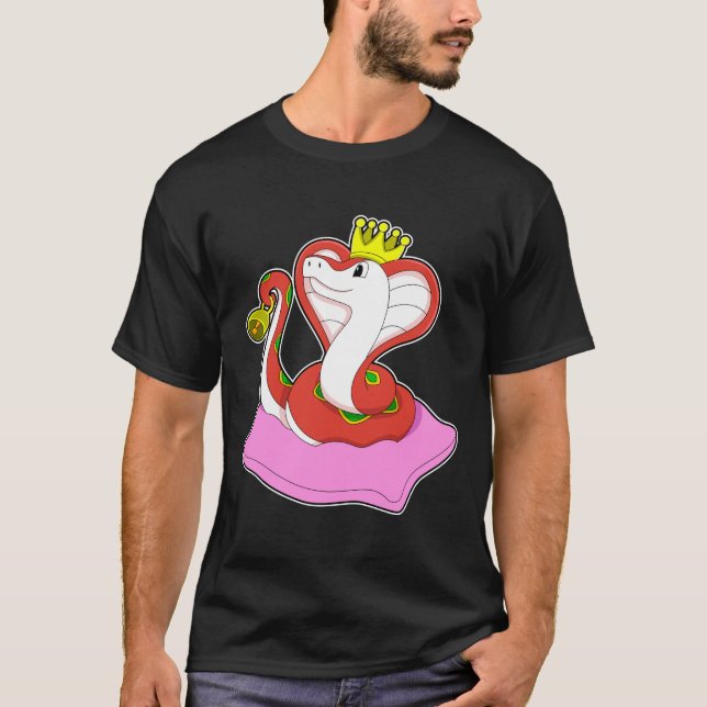 Snake as King with Crown T-Shirt (Front)
