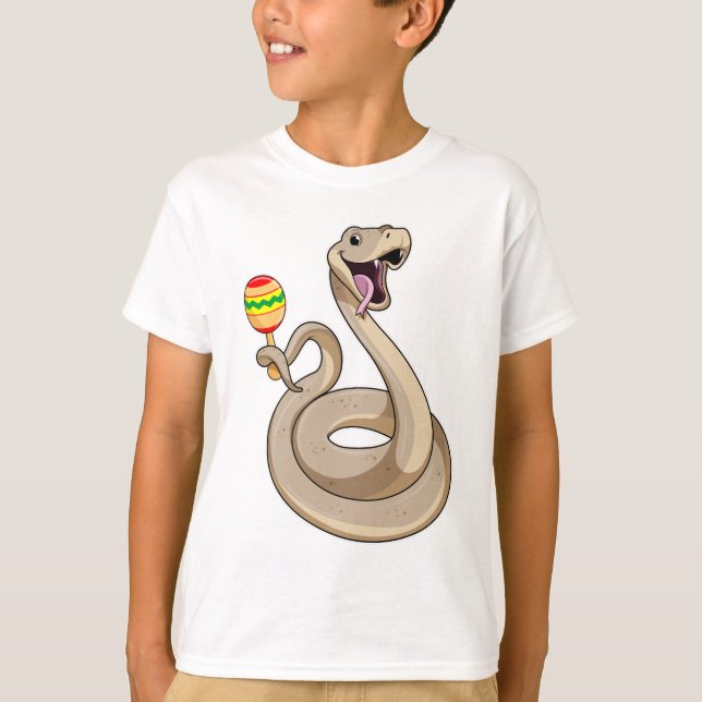 Snake as Musician with Maracas T-Shirt (Front)