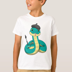 Snake as Painter with Paint brush T-Shirt
