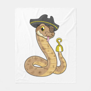 Snake as Pirate with Hook hand & Eye patch Fleece Blanket