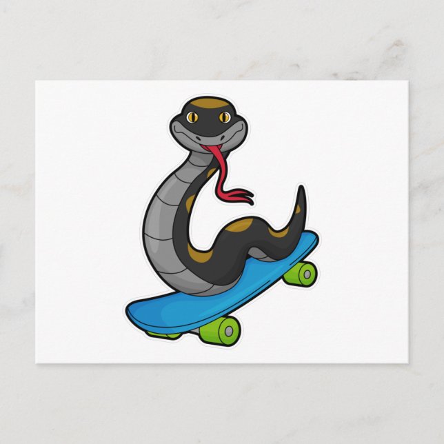 Snake as Skater with Skateboard Postcard (Front)