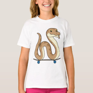 Snake as Skater with Skateboard T-Shirt