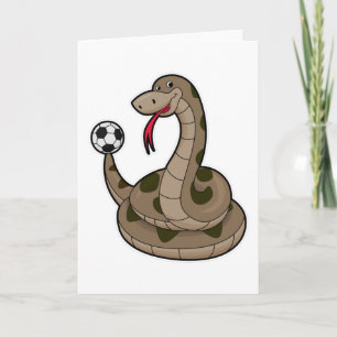Snake as Soccer player with Soccer ball Card