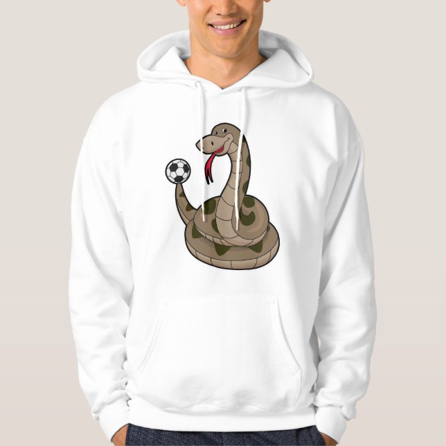 Snake as Soccer player with Soccer ball Hoodie (Front)