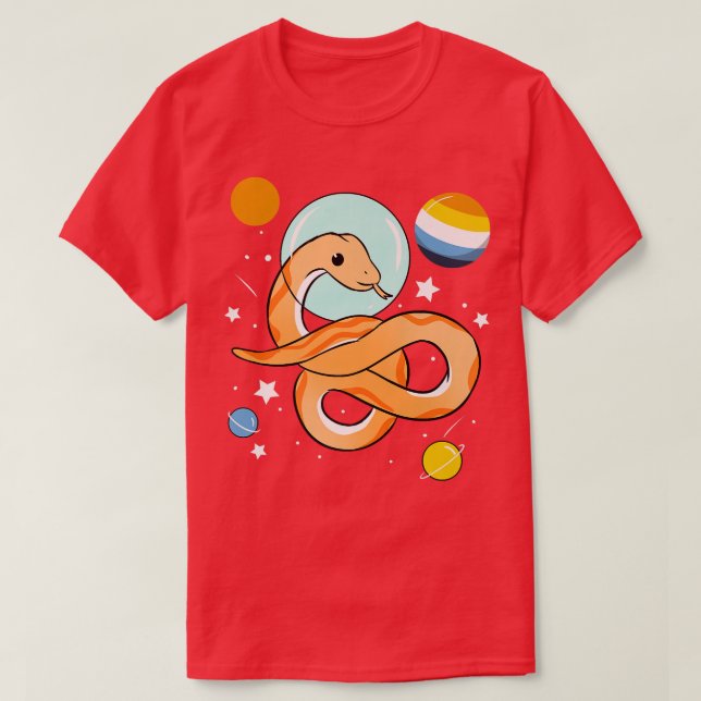 Snake Astronaut Aroace Pride  T-Shirt (Design Front)