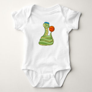 Snake at Basketball Sports Baby Bodysuit