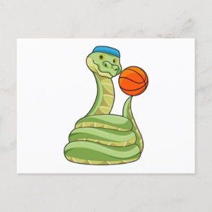 Snake at Basketball Sports Postcard