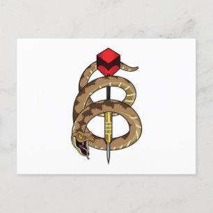 Snake at Darts with Dart Postcard